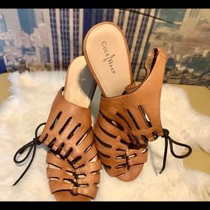 Cole Hann Sky Leather Wedge Sandal